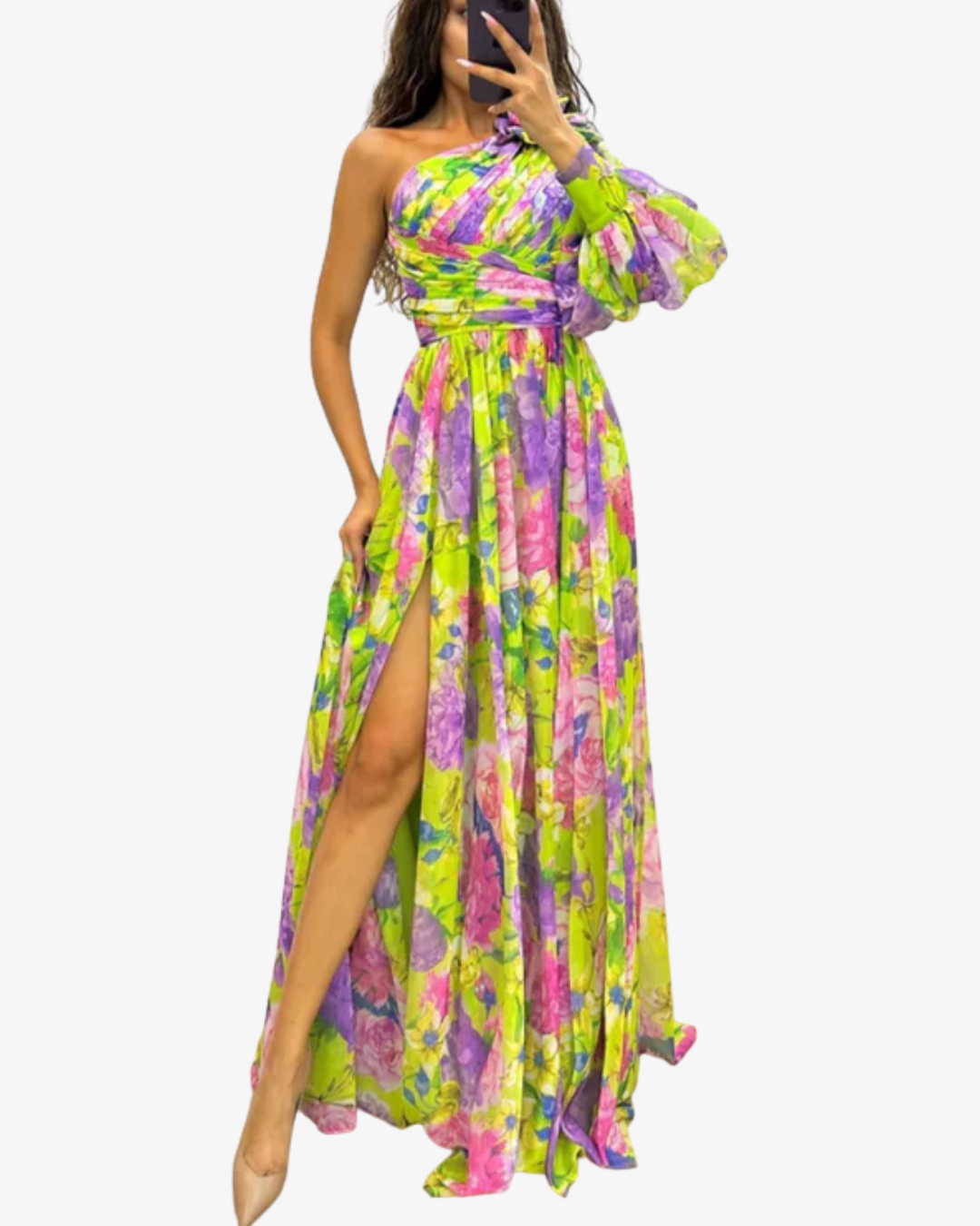 Florence | One-Shoulder Floral Maxi Dress