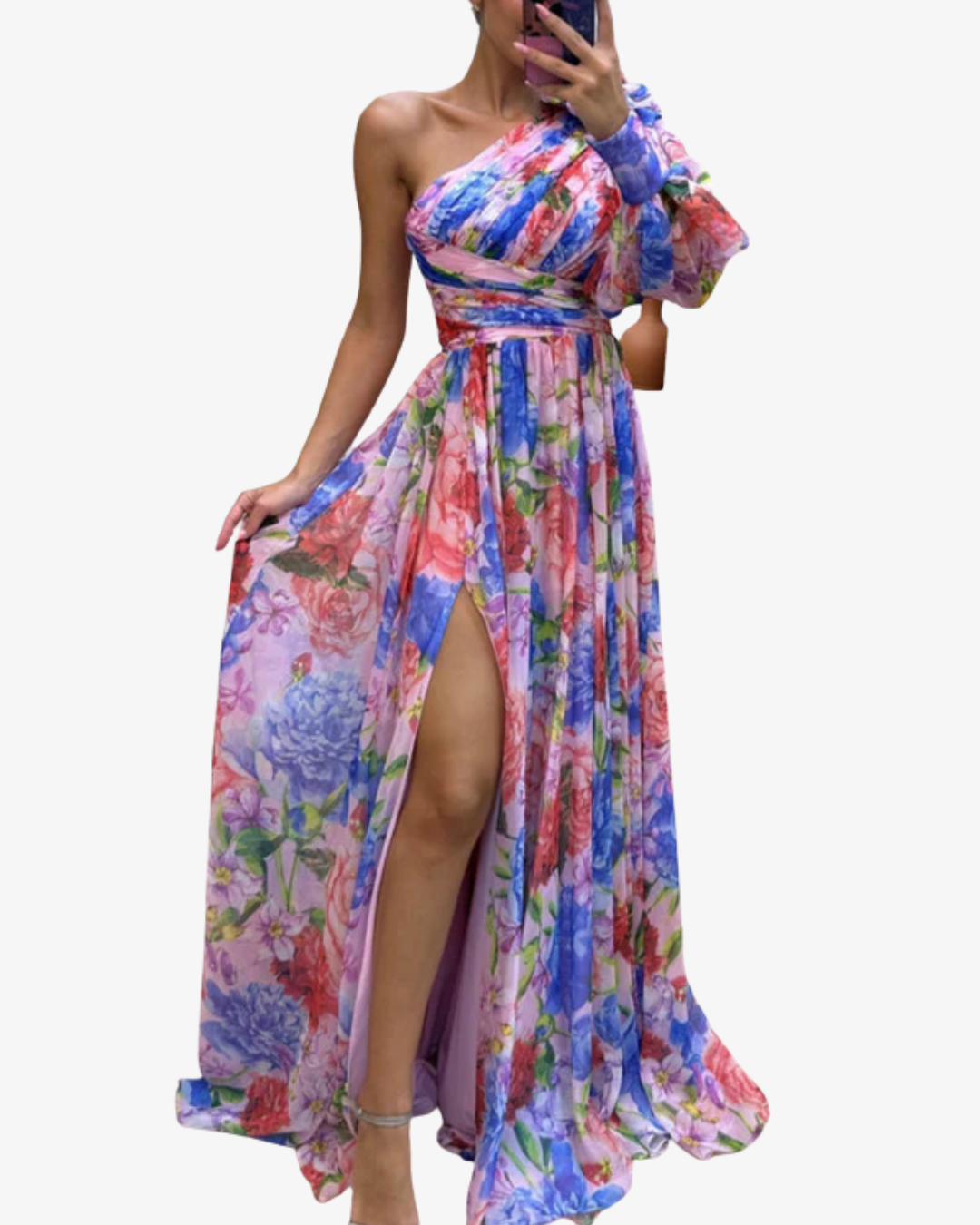 Florence | One-Shoulder Floral Maxi Dress