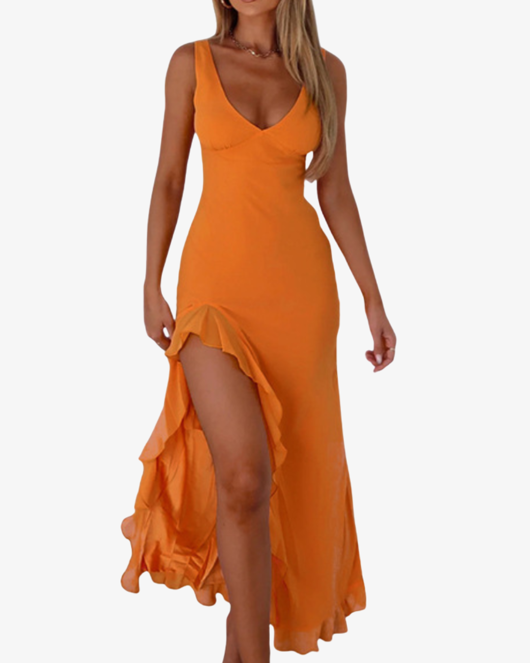 Freya | Sleeveless V-Neck Maxi Dress with Split Hem