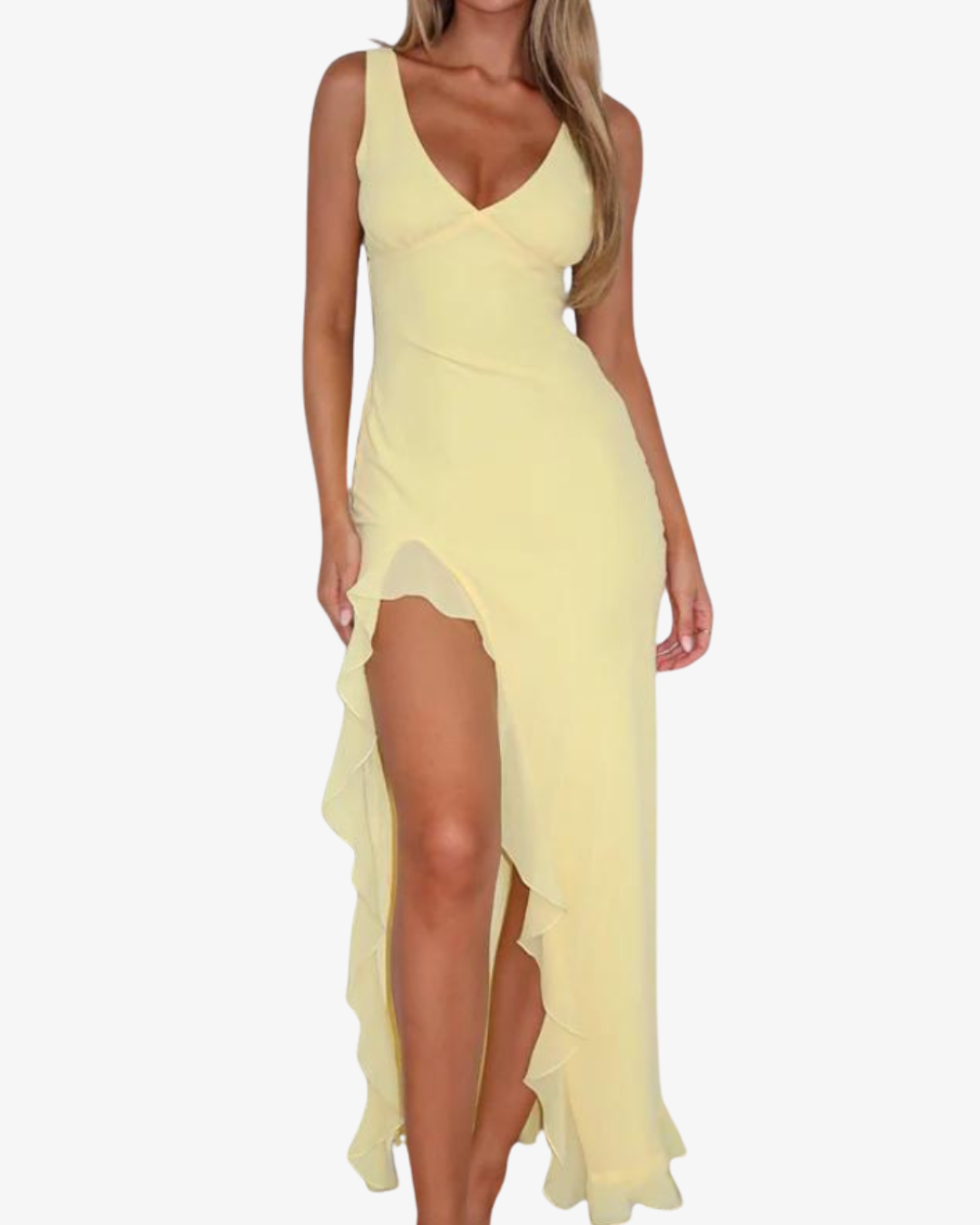 Freya | Sleeveless V-Neck Maxi Dress with Split Hem