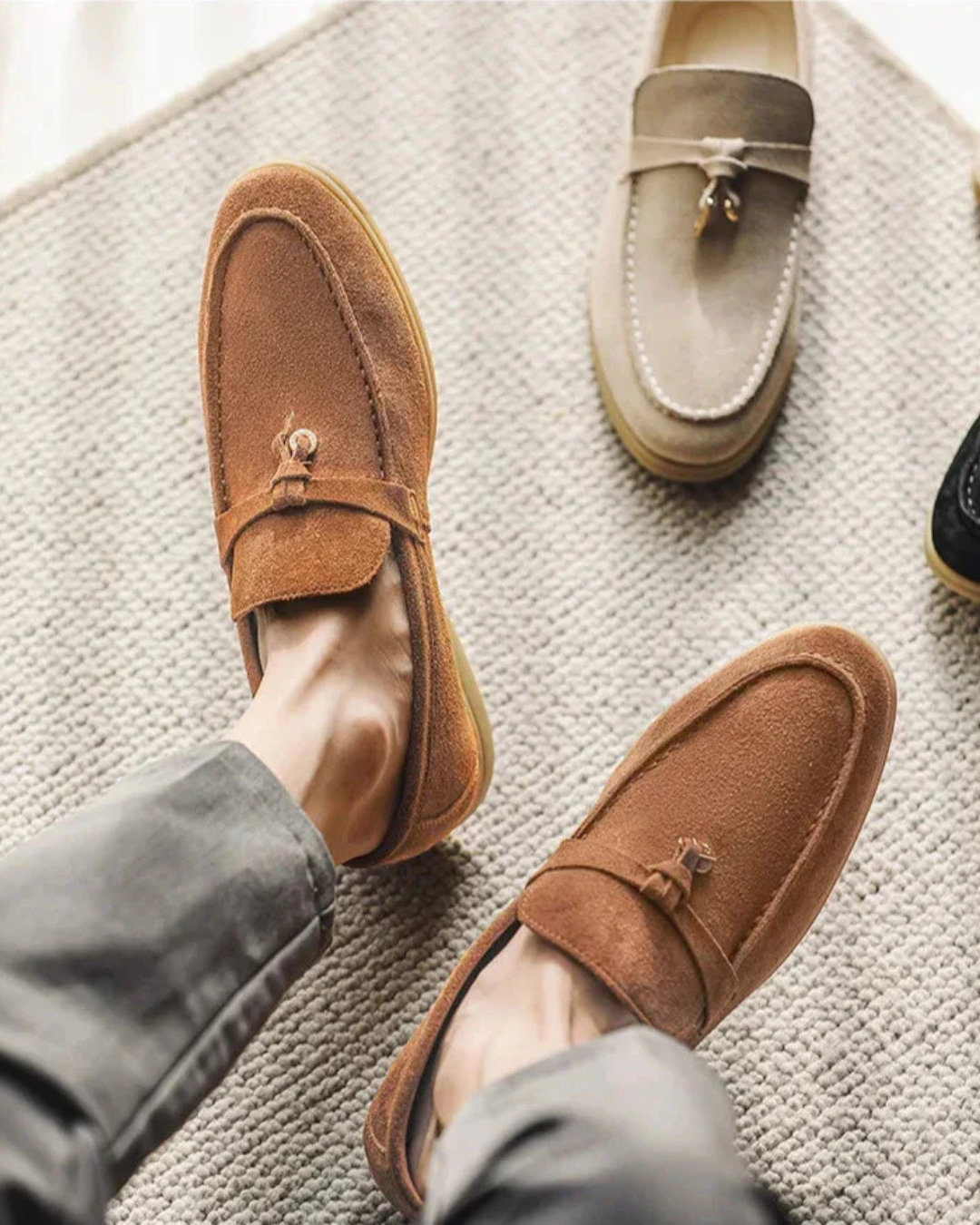 Men’s Suede Tassel Slip-On Loafers – British Smart Casual Shoes