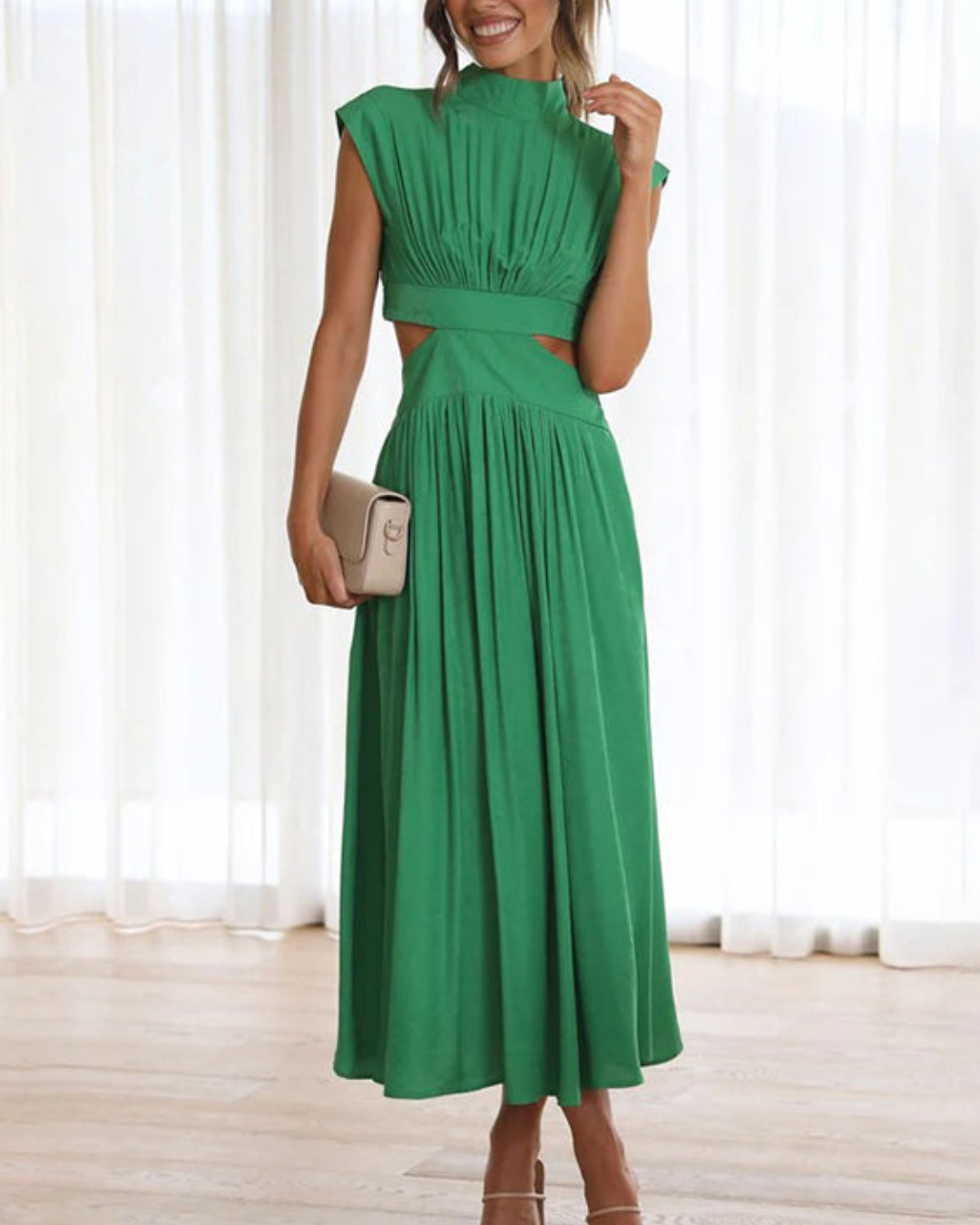 Samantha | Pleated A-Line Maxi Dress for Summer Chic