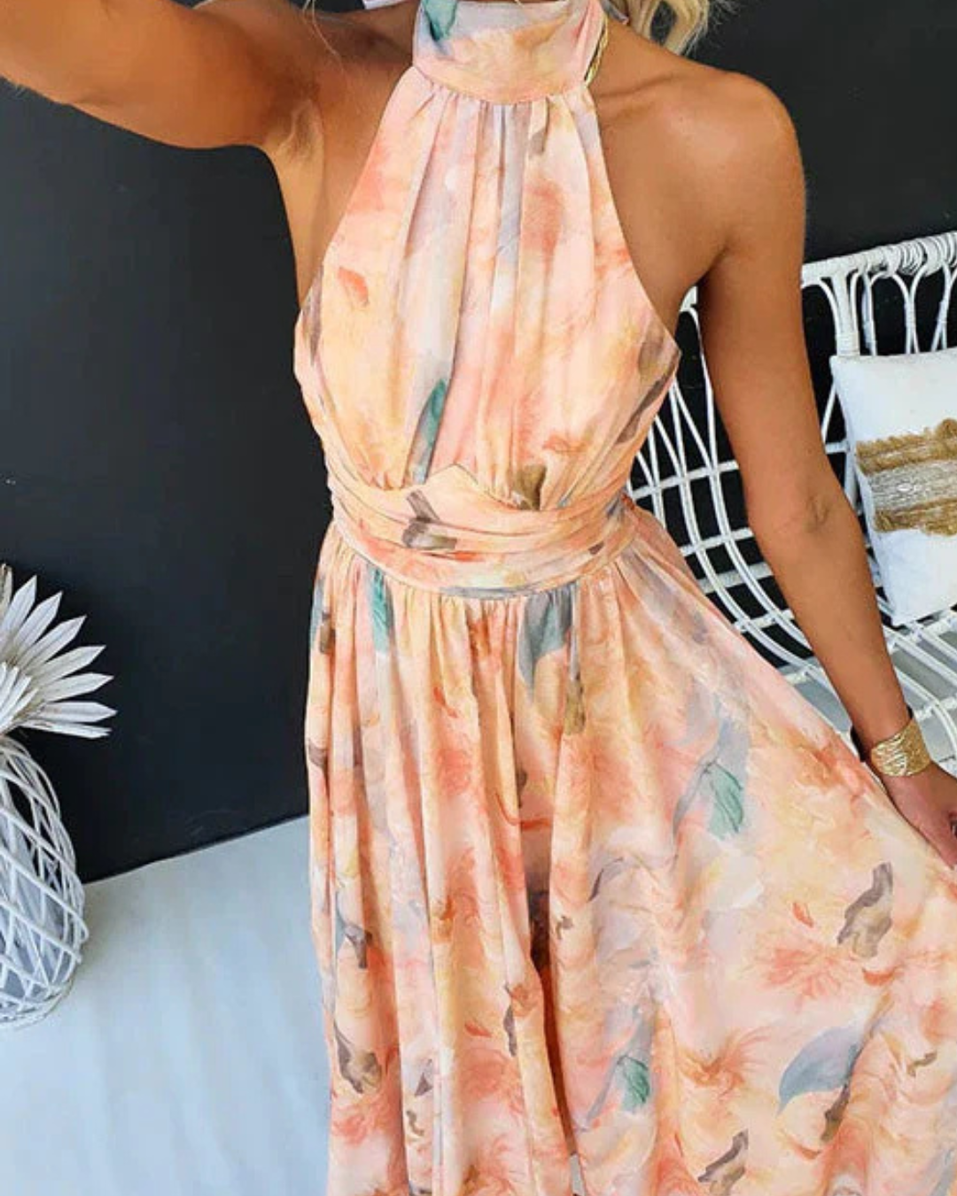 Sandra | Halter Maxi Dress for Summer Glamour