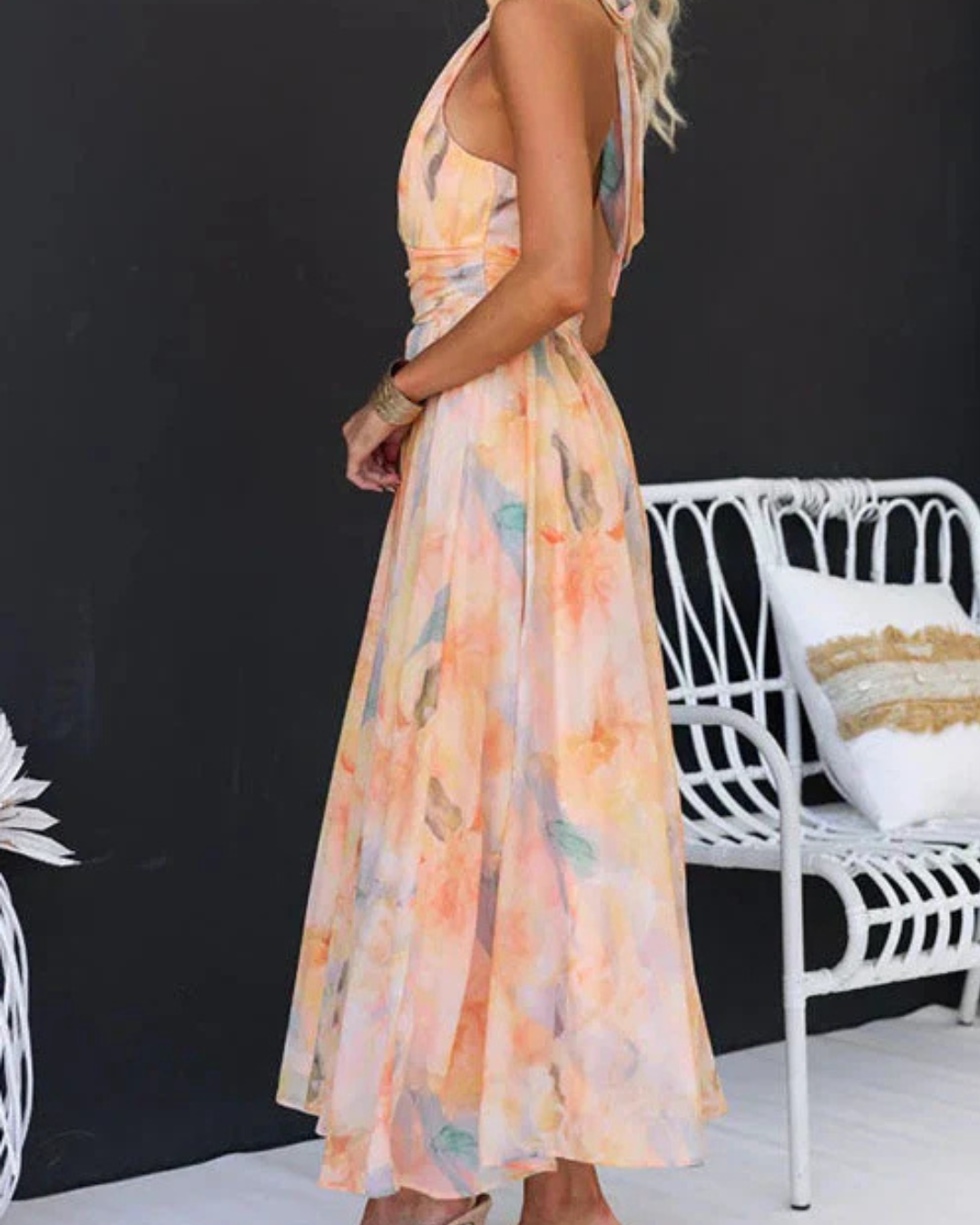 Sandra | Halter Maxi Dress for Summer Glamour