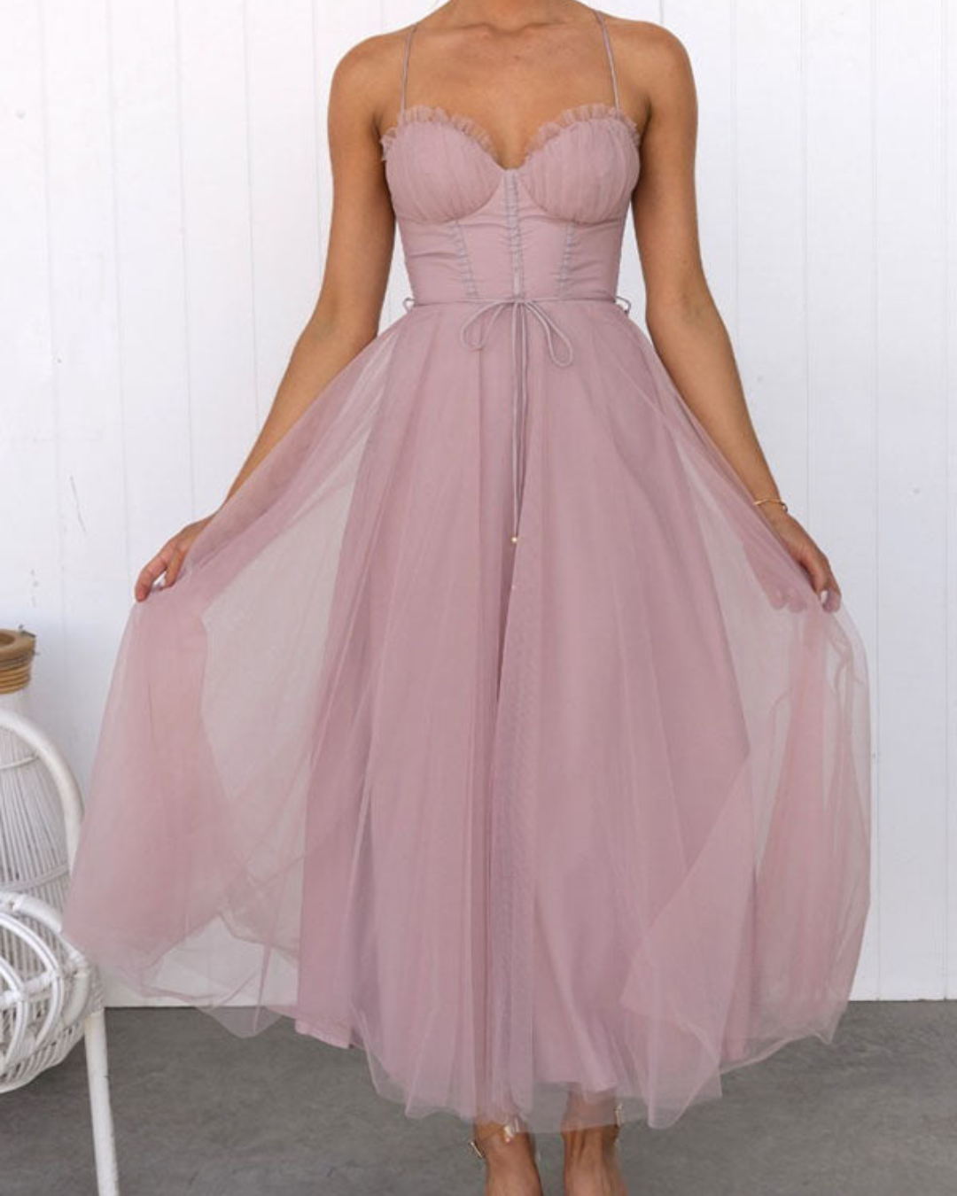 Theya | Chiffon Mesh Sleeveless Maxi Party Dress