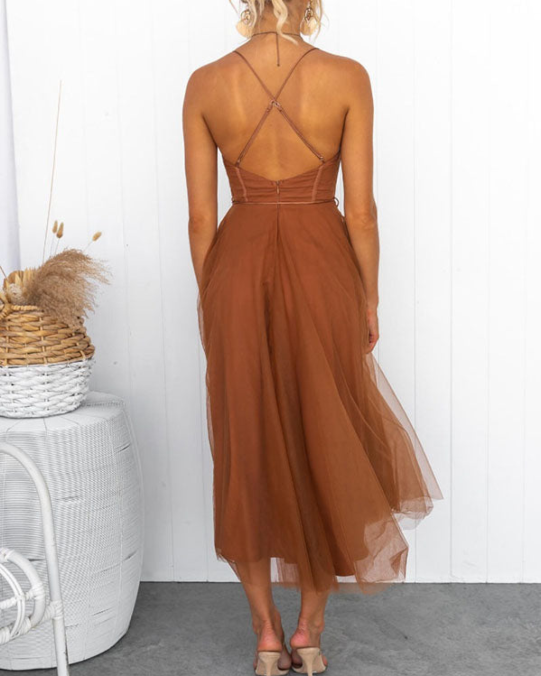 Veronica | Sleeveless Chiffon Mesh Maxi Dress