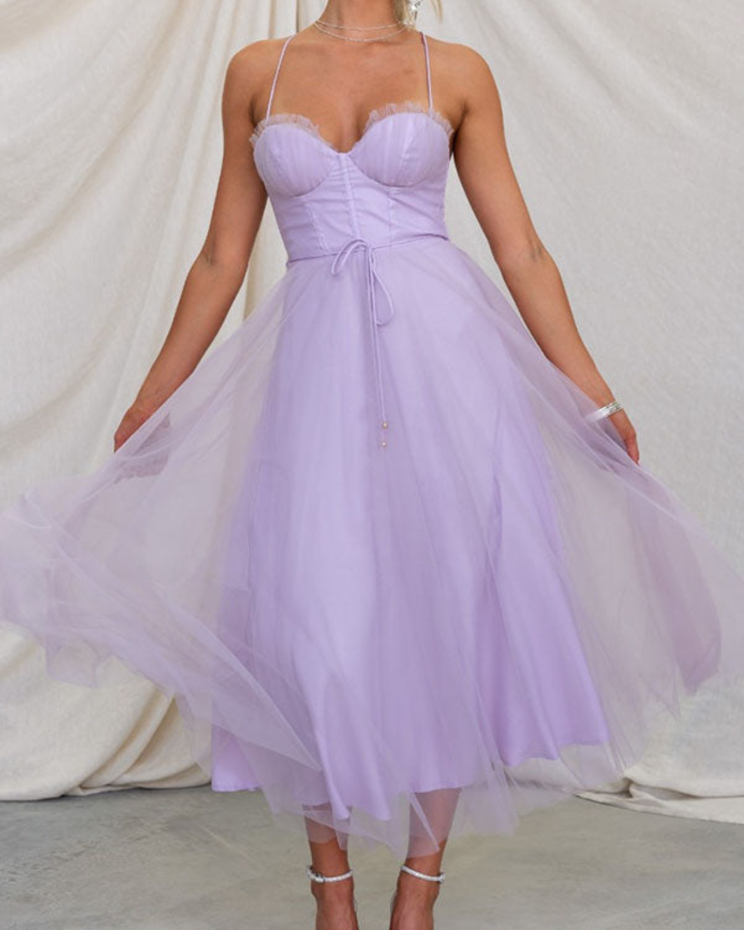 Veronica | Sleeveless Chiffon Mesh Maxi Dress