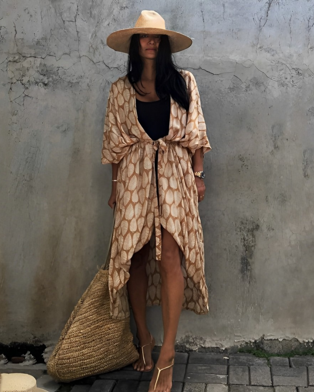 Women's Boho Kimono Beach Cover-Up – Lightweight Summer Layer
