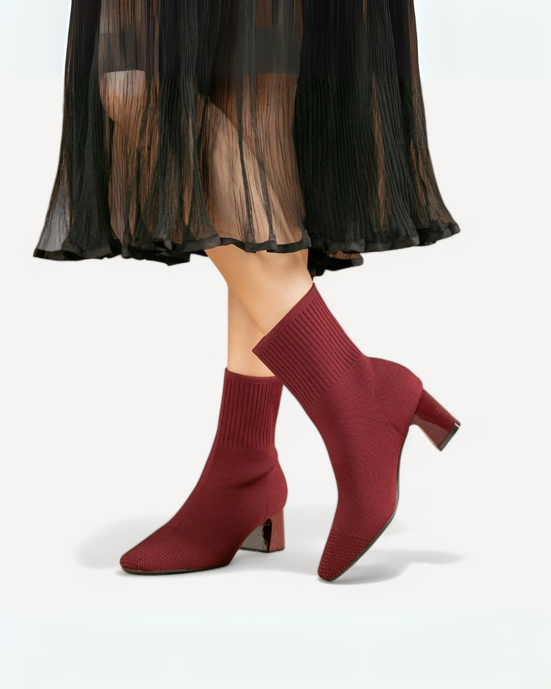 Ingrid | Women's Knit Square-Toe Winter Boots Stretch Sock Fit