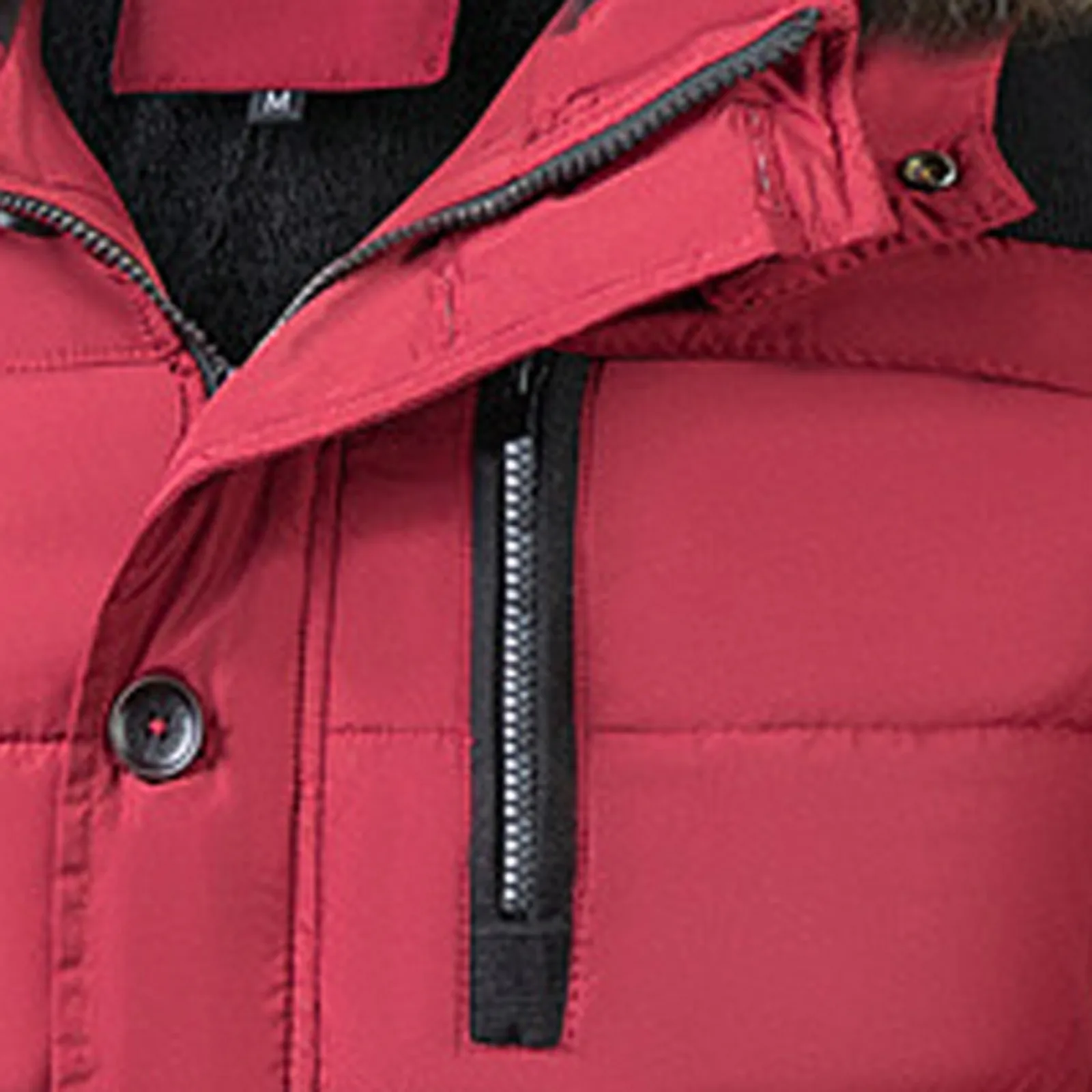 Men’s Parka Jacket – Water-Resistant Mid-Length – Faux Fur Hood – Zip Fastening