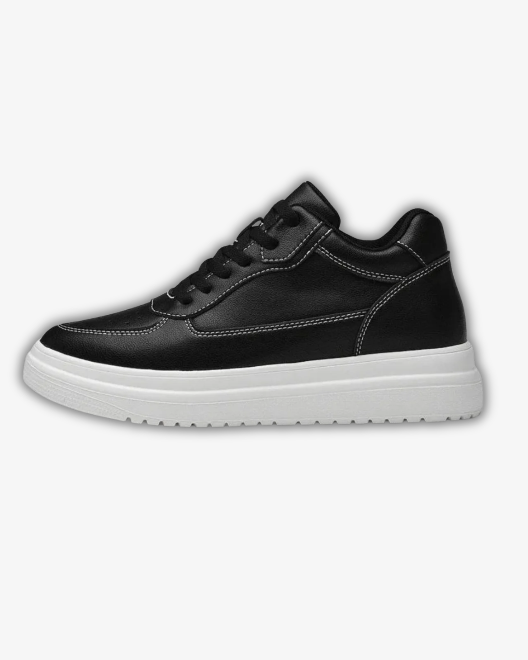 Prince Charming Black Casual Sneakers | +6-10cm Height Boost & Timeless Elegance
