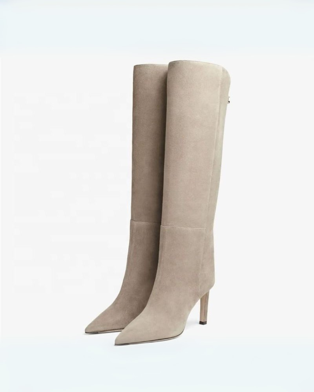 Selena | Women's Knee High Winter Boots Suede &amp; Leather Pointed Toe Stiletto