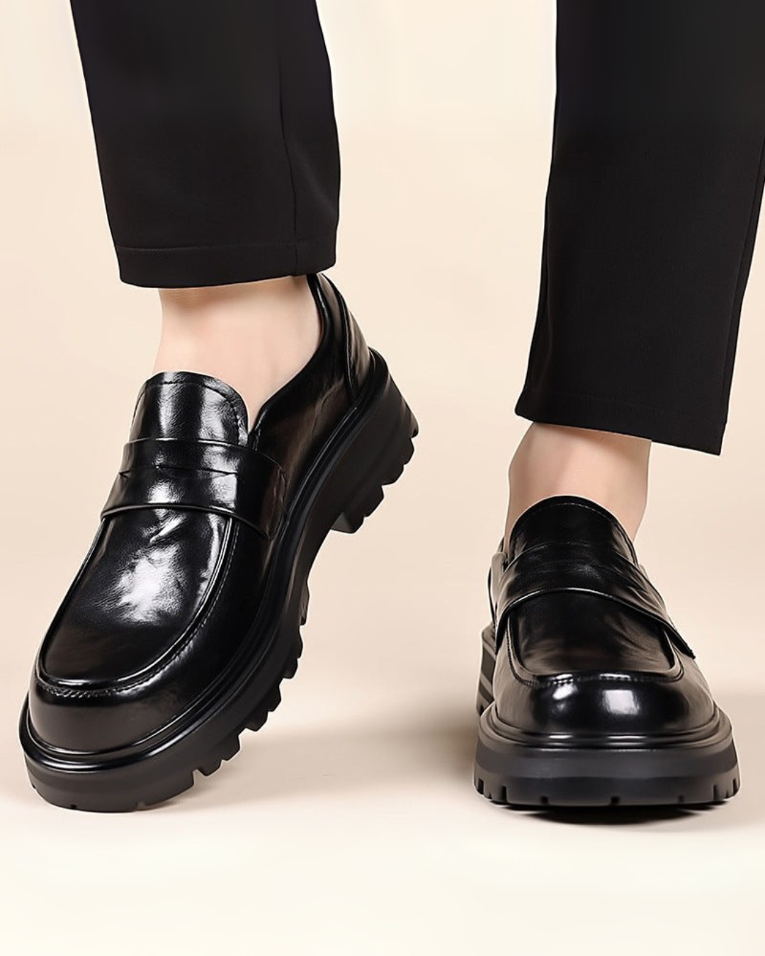 James | Men's Leather Loafers – Slip-On Penny Strap