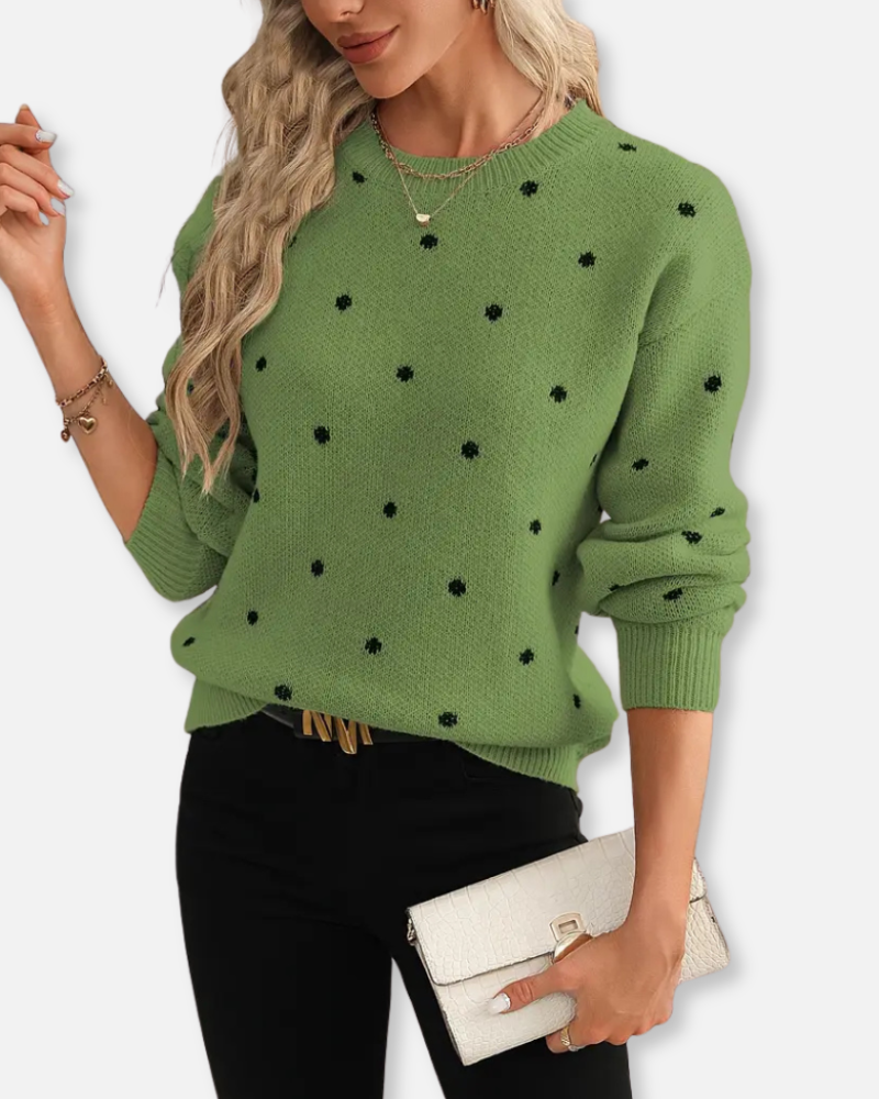 Celia Polka Dot Knit – Playful Elegance in Every Stitch