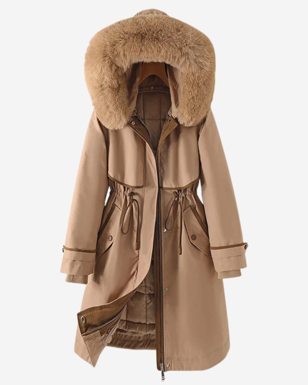 Beverly | Women's Parka Jacket Quilted Lining with Fur Trim Hood