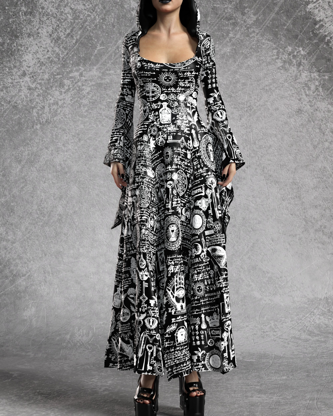 Evangeline | Women's Ocult Witcher Halloween Long Dress