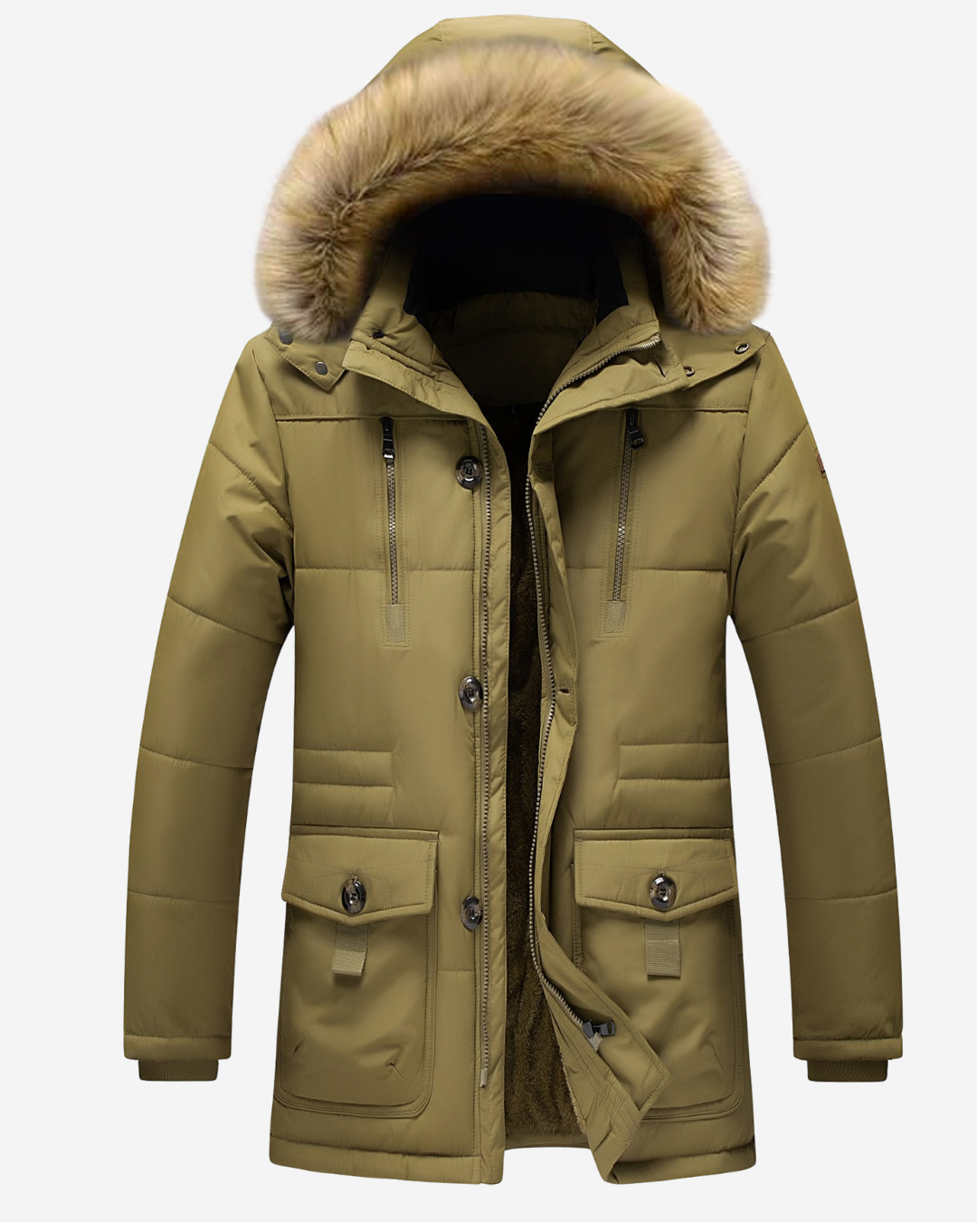 Jerickson| Men's Parka Jacket Faux Fur Lined