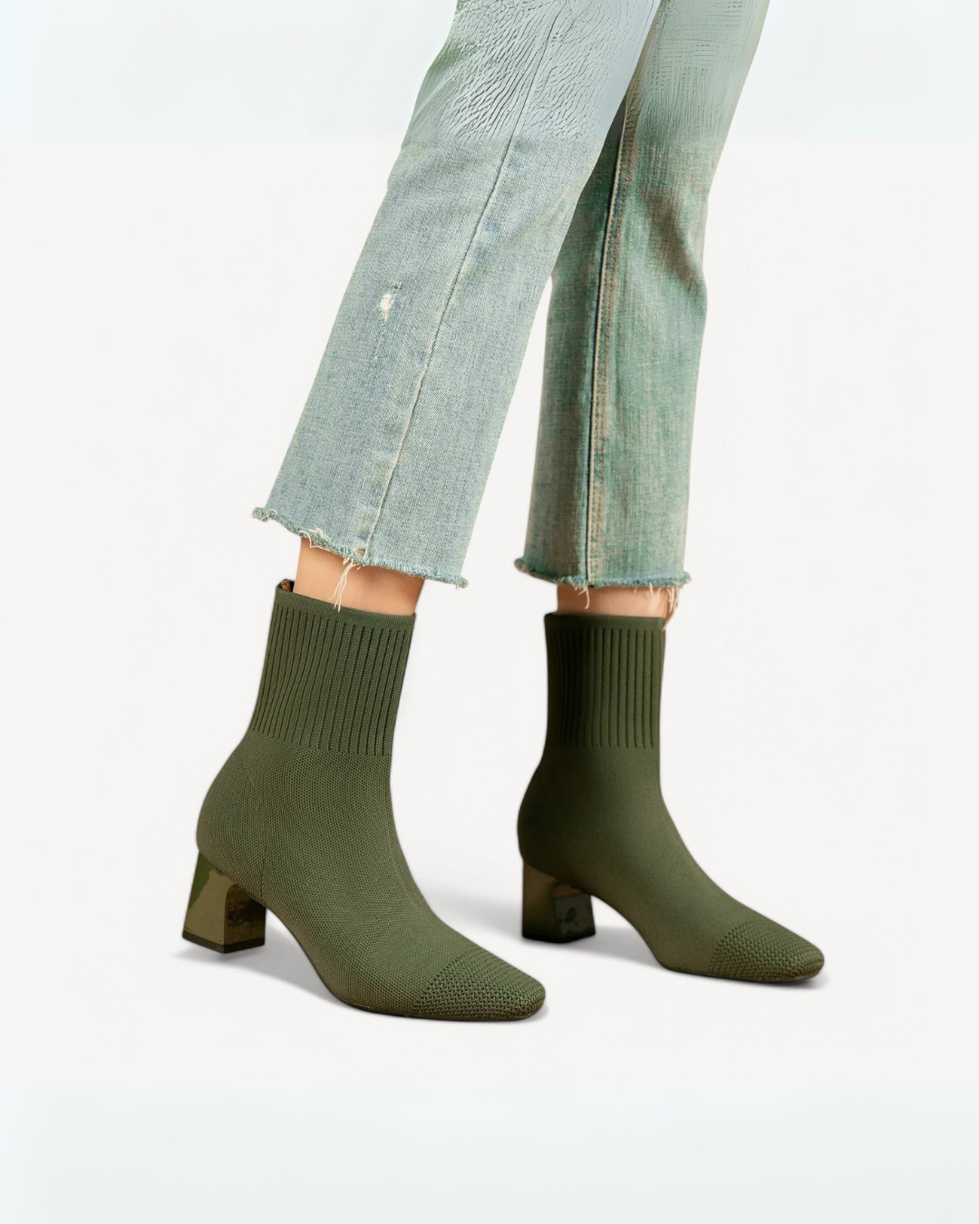 Ingrid | Women's Knit Square-Toe Winter Boots Stretch Sock Fit