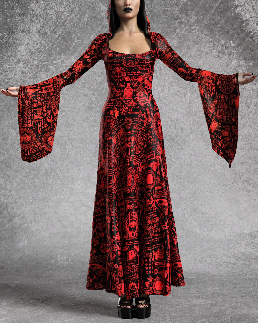 Nirvana | Women's Vampiric Ocult Witcher Halloween Long Dress