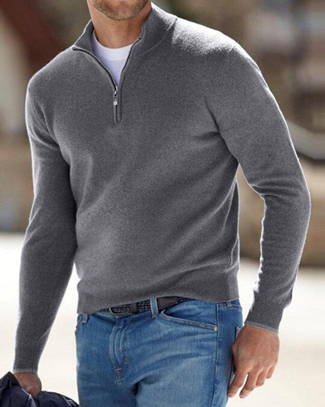 Arvin | Men's Half-Zip Wool Knit Sweater
