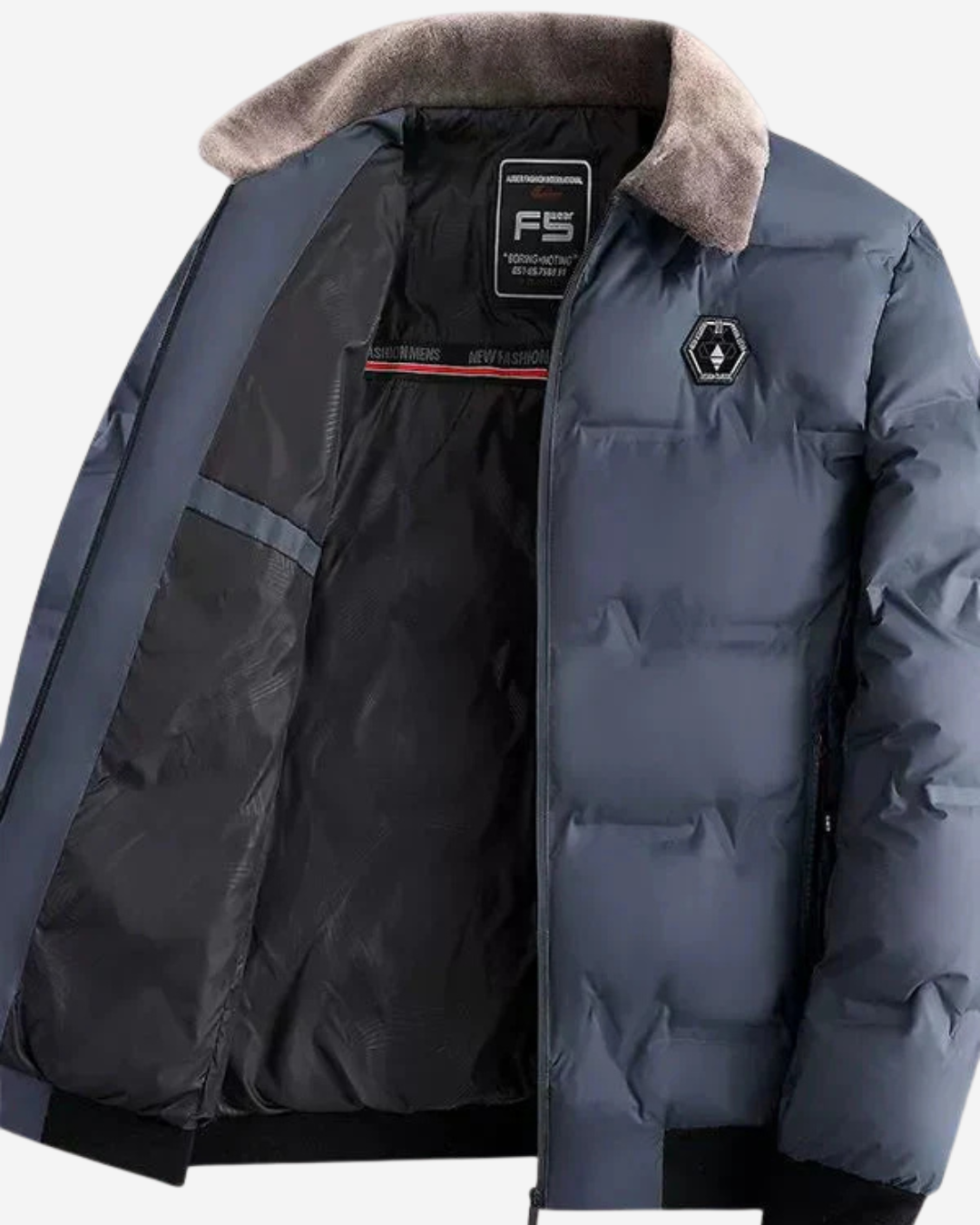 Thadeus | Men's Bomber Jacket Padded with Faux Fur Collar