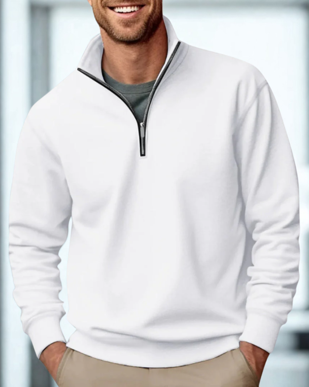 Mico | Men's Pullover Sweatshirt Half Zip Knit