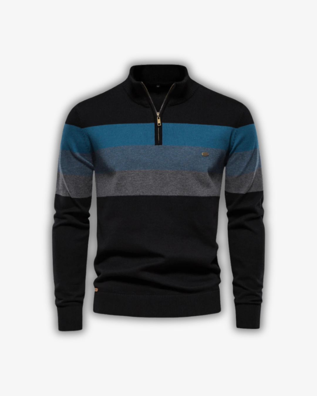 Ruben | Men's Patchwork Knit Mock Neck Pullover