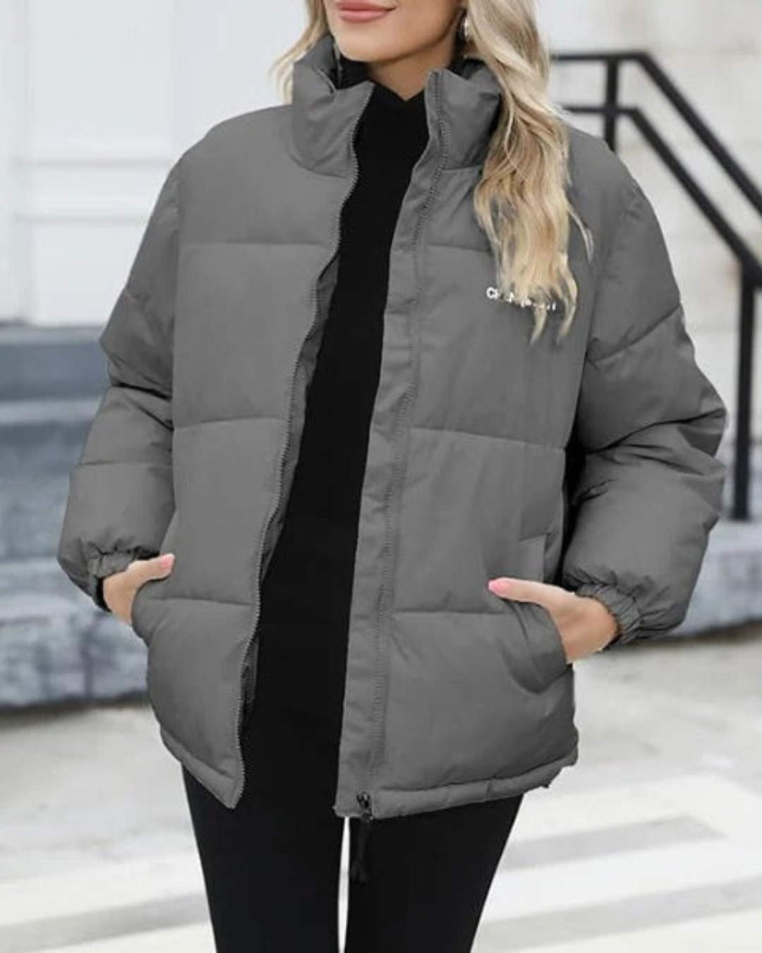 Thelma | Women's Quilted Jacket Relaxed Fit High Collar