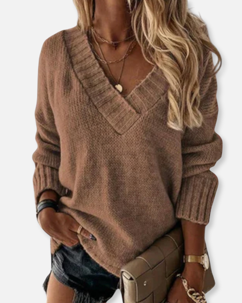 Vienna Cozy V-Neck Knit – Effortless Elegance for Every Day