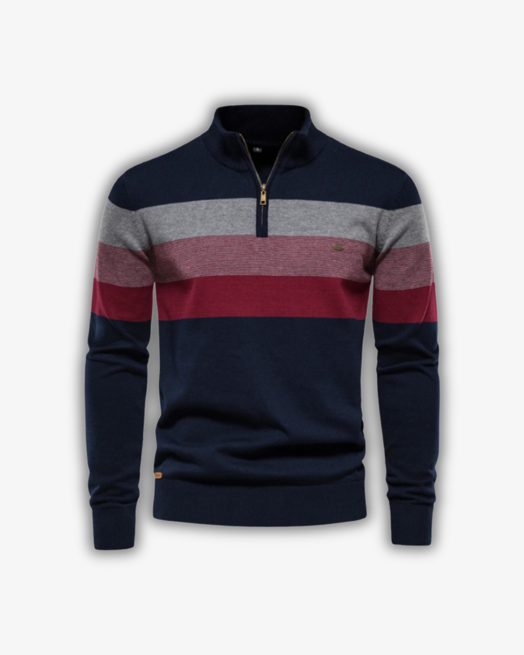 Ruben | Men's Patchwork Knit Mock Neck Pullover