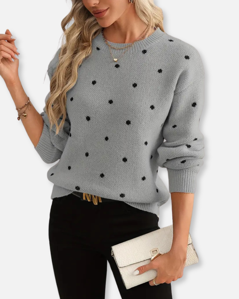 Celia Polka Dot Knit – Playful Elegance in Every Stitch