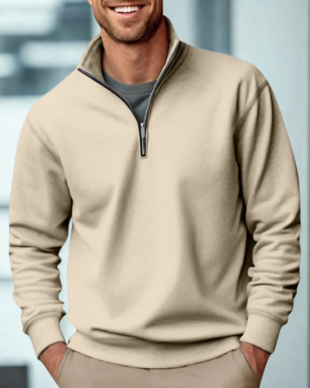 Mico | Men's Pullover Sweatshirt Half Zip Knit