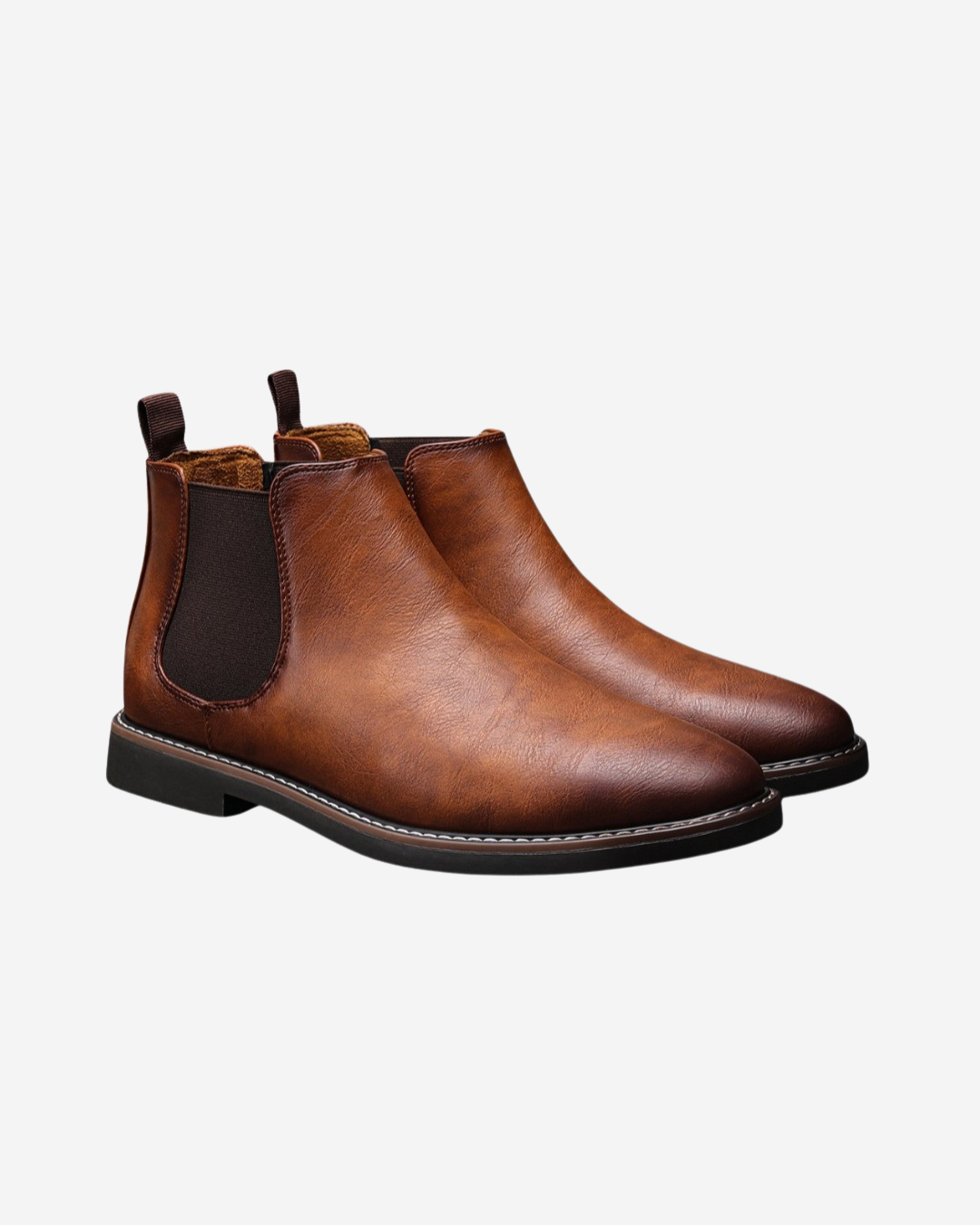 Louie | Men's Leather Chelsea Winter Boots Slip-On Elastic Panels