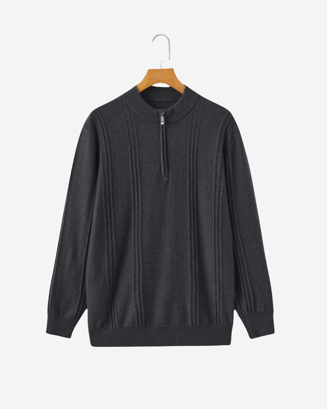 Violetto | Men's Luxe Wool Half-Zip Sweater