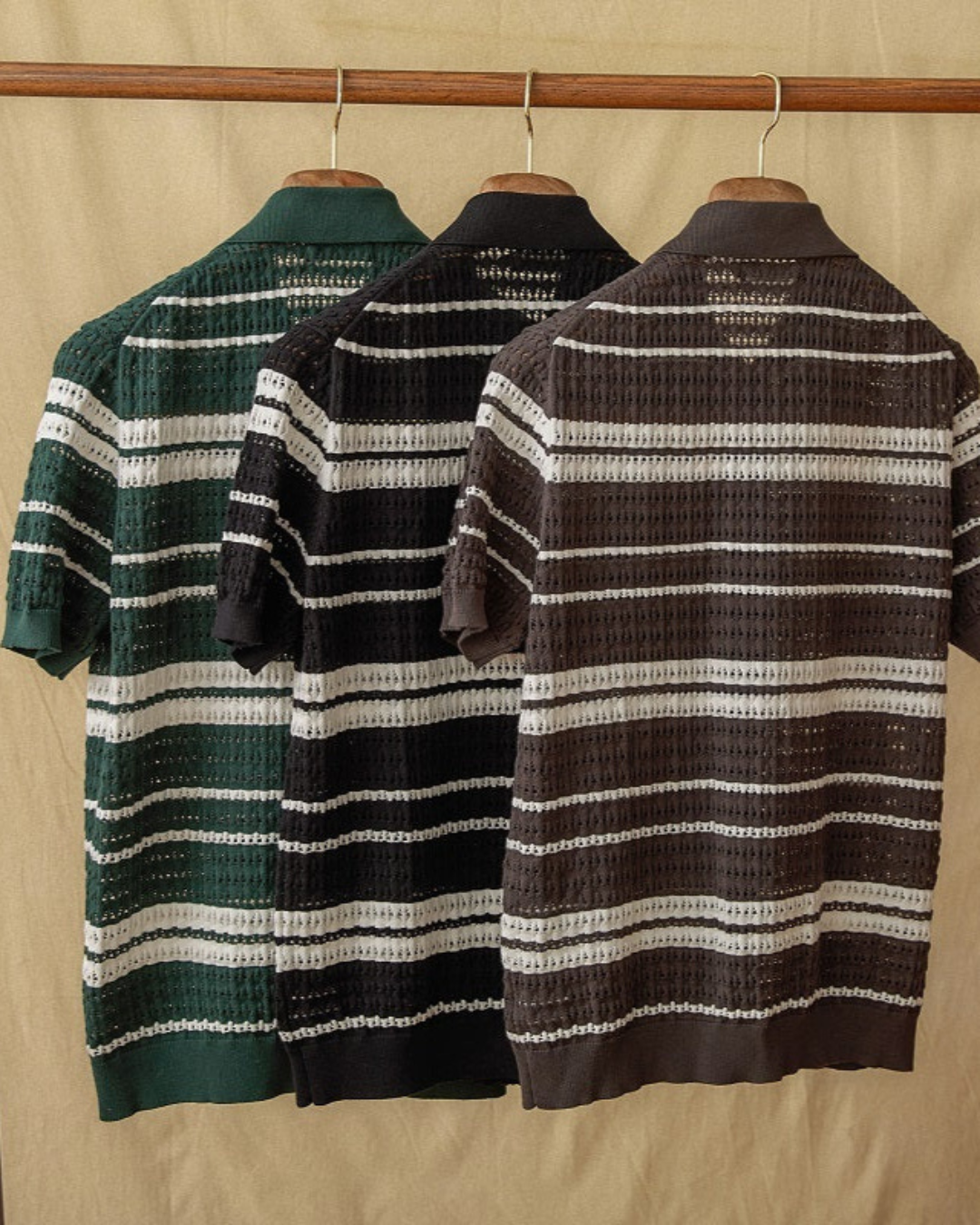 Benedict | Men's Striped Cardigan Polo Shirt