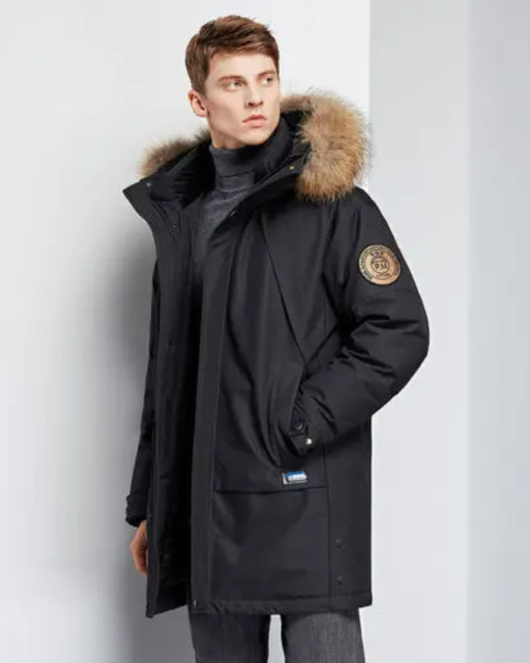 Andrew | Men's Parka Jacket Relaxed Fit Faux Fur Hood