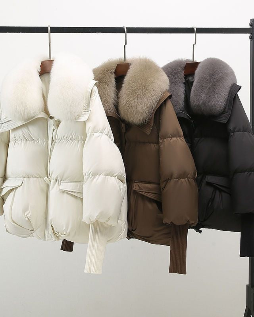 Natalie | Women's Oversized Quilted Puffer Jacket with Faux Fur Collar
