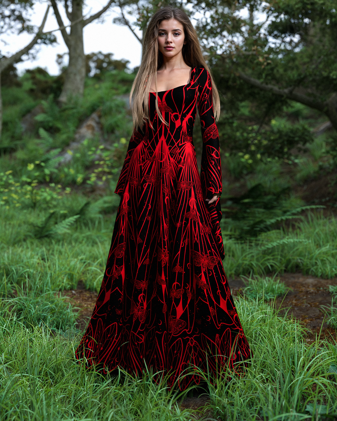 Valentina | Women's Blood Moon Witcher Halloween Long Dress
