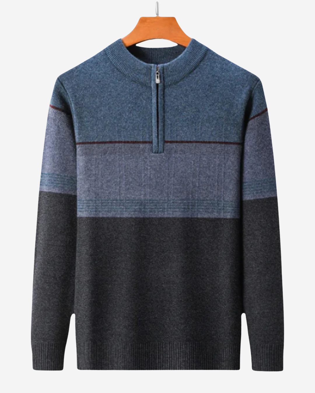 Kristan | Men's Striped Polo Zip Jumper