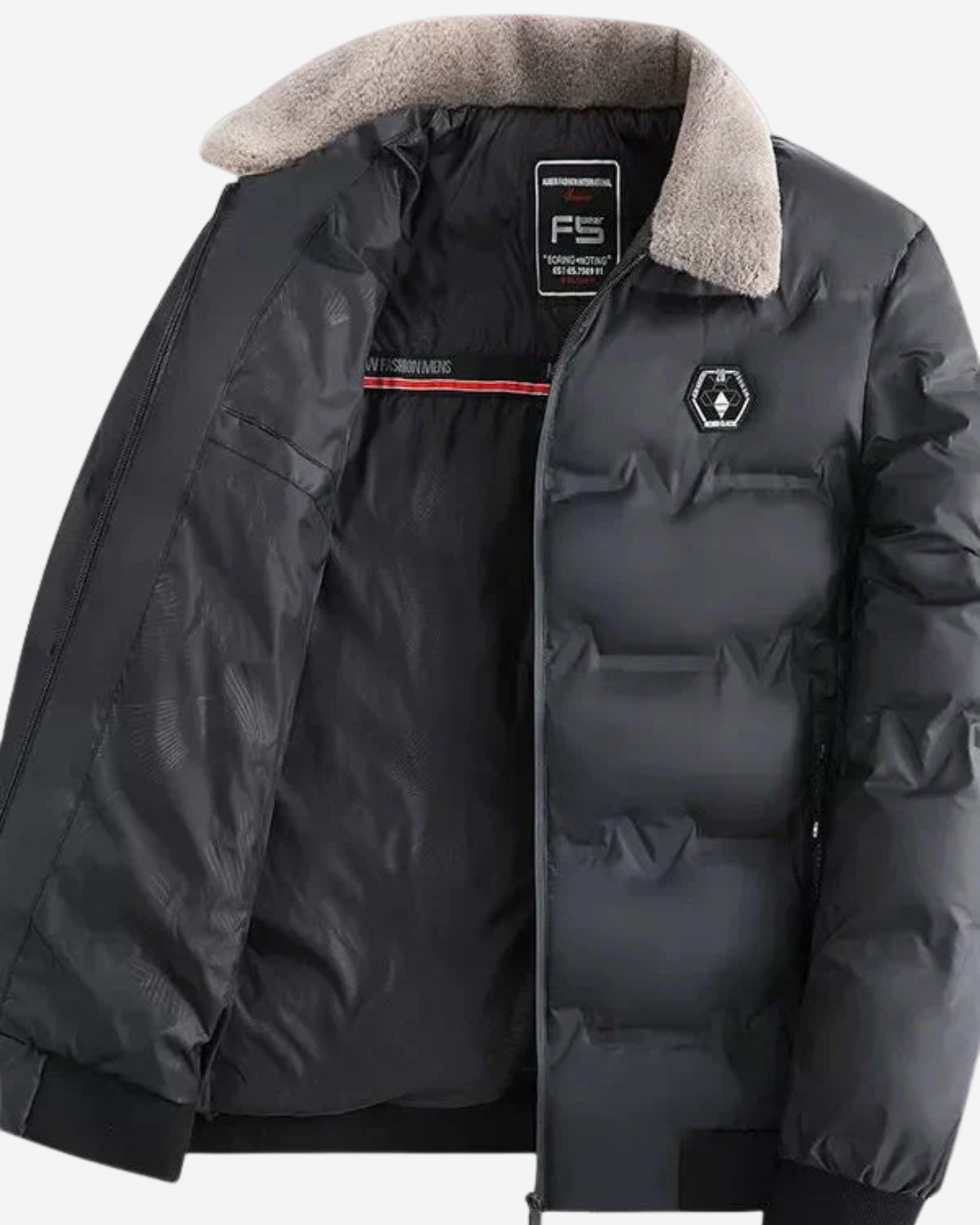 Thadeus | Men's Bomber Jacket Padded with Faux Fur Collar