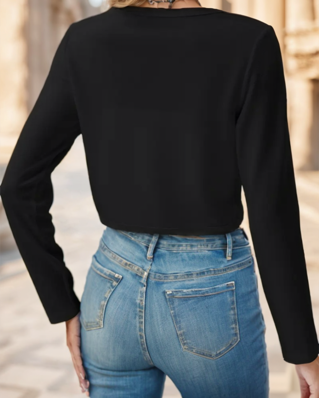 Women’s Cropped Cardigan – Open Front – Lightweight Knit – Casual Layer
