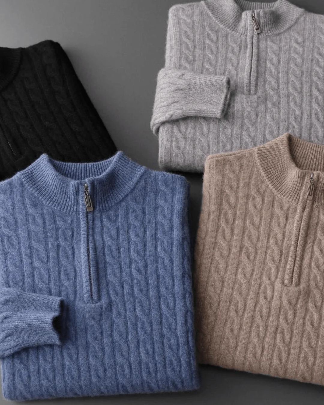 Donato | Men's Wool Zip Neck Jumper