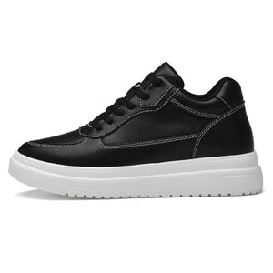 Prince Charming Black Casual Sneakers | +6-10cm Height Boost & Timeless Elegance
