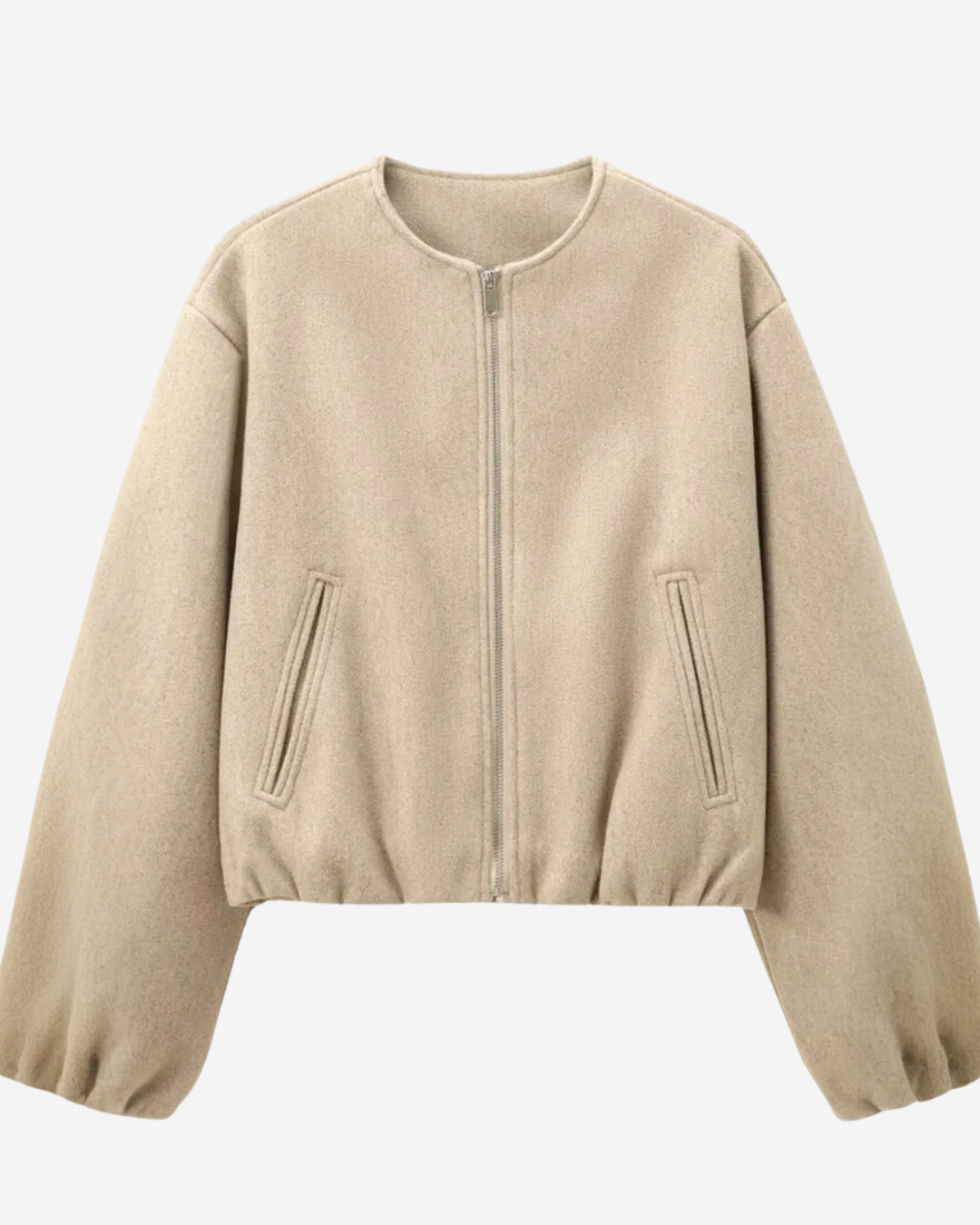 Althea | Women's Bomber Jacket Cropped Plush Balloon Sleeve