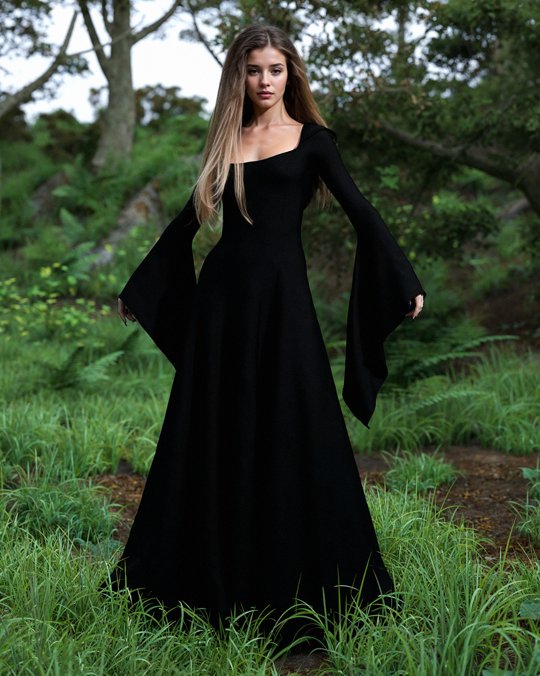 Isadhora | Women's Just Black Witcher Halloween Long Dress