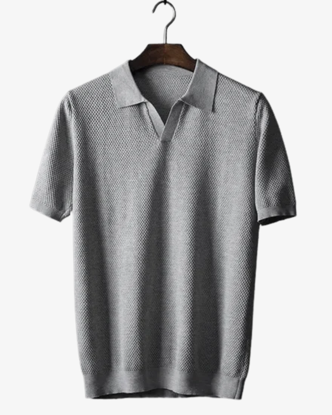 Wallace | Men's Ribbed Knit Polo Shirt Short Sleeve