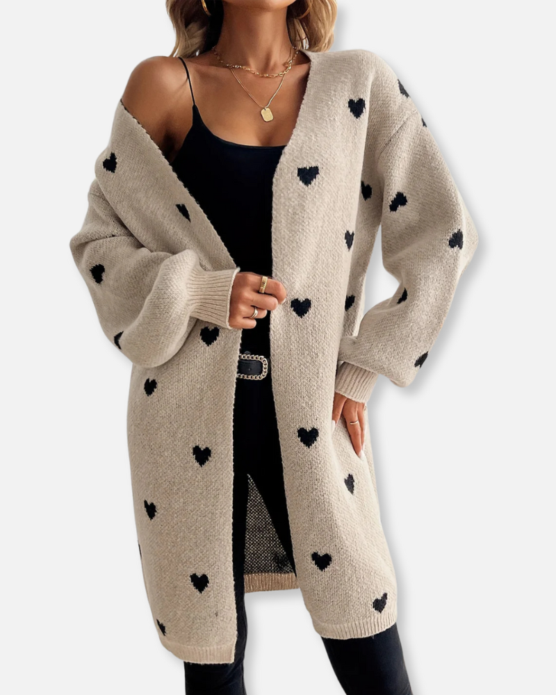 Amora Heart Knit Cardigan – Cozy & Playful Charm