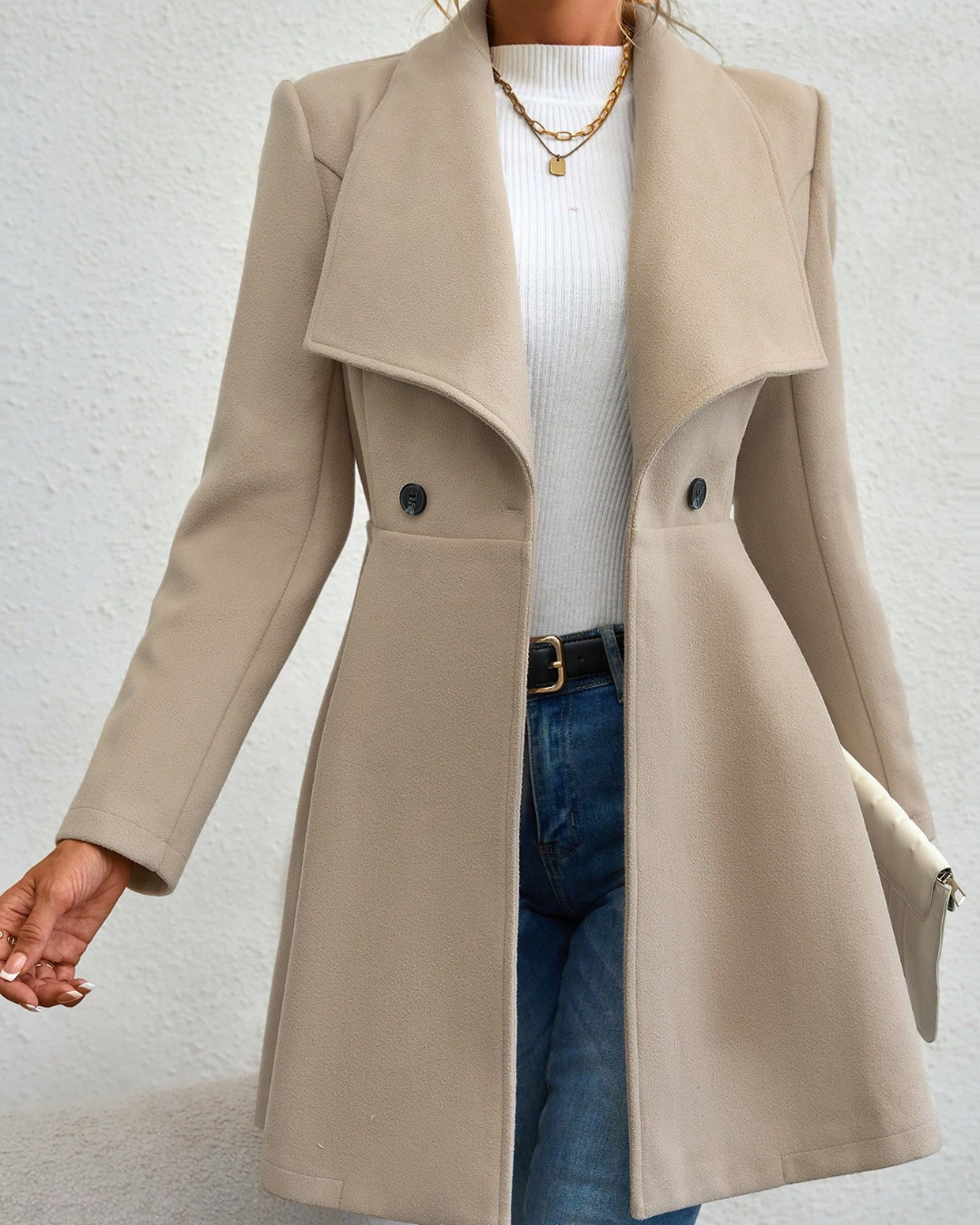 Kathryn | Women's Wool Touch Tailored Jacket Mid-Thigh