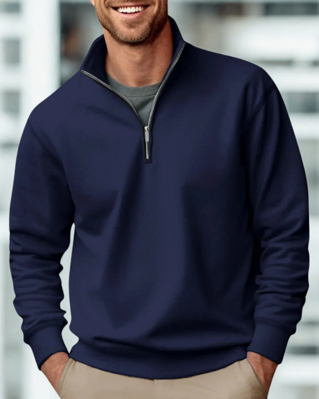 Mico | Men's Pullover Sweatshirt Half Zip Knit
