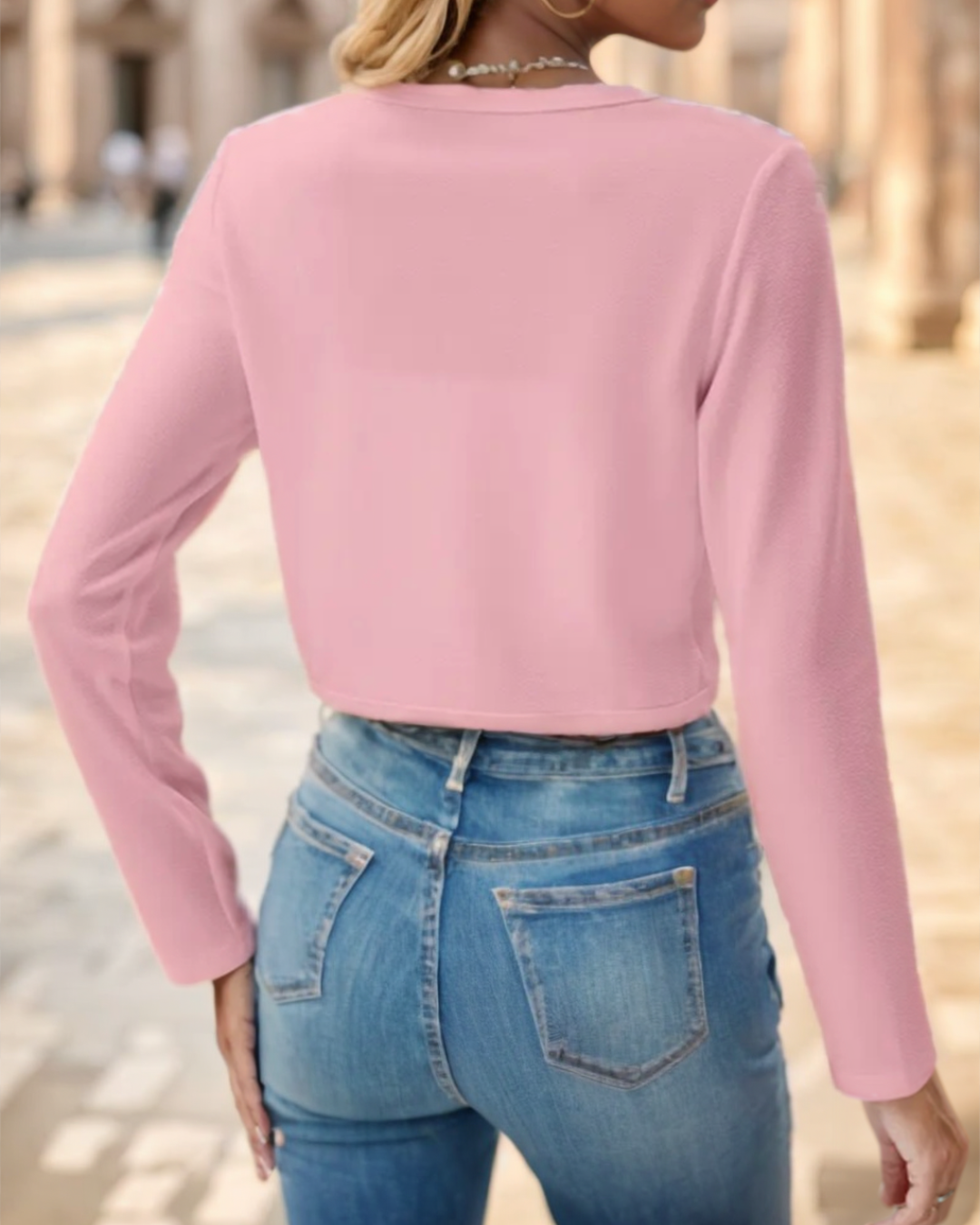 Women’s Cropped Cardigan – Open Front – Lightweight Knit – Casual Layer